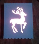 Kerstdecoratie Rendier - Wandversiering met LED-achtergrondverlichting