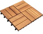 Set van 10 FSC Acacia houtklemmen op tegels - 30 x 30 x 2,4 cm