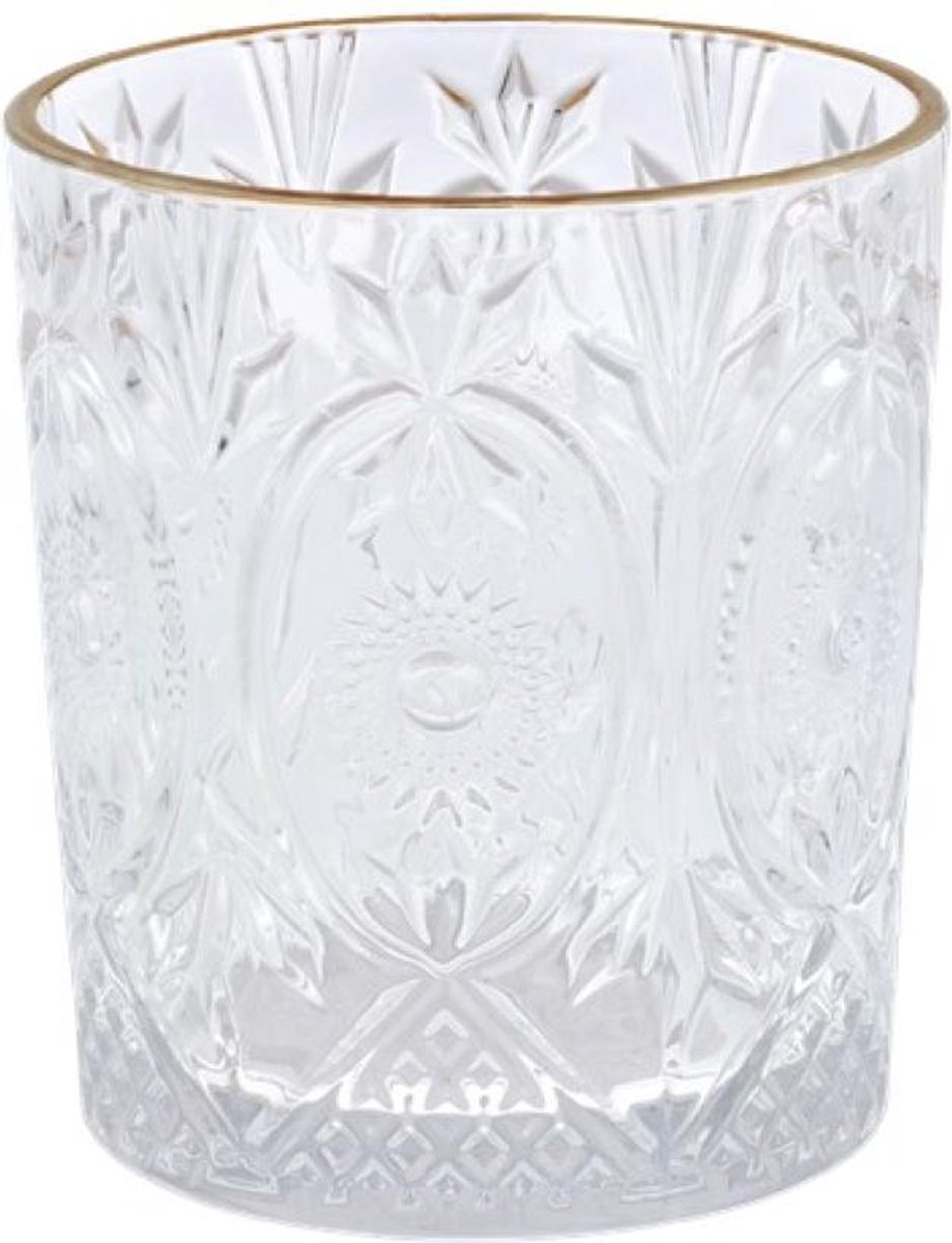 Whiskey glas - Glas - Drinkglas - Gouden rand - Premium servies - Servies - Glazen - waterglas - Whiskeyglas - 5 stuks