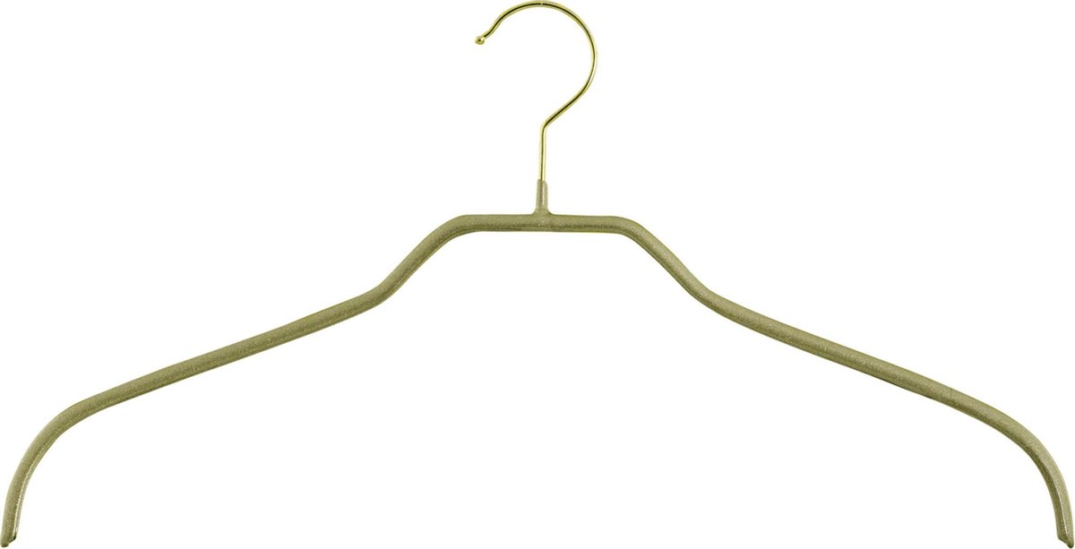 [Set van 10] MAWA 41F - glitter gouden kledinghangers / kleerhangers met gouden haak en antislip coating , 41cm breed