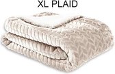 Kussoo Plaid Leaf Beige 180x220 cm