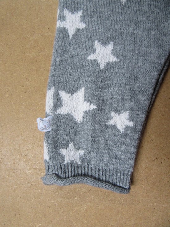 combinaison noukie's en tricot fin, gris, avec étoile en blanc, 3 mois 62