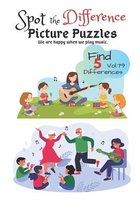 Spot the Difference Picture Puzzles  We are happy when we play music   Find 5 Differences vol.79