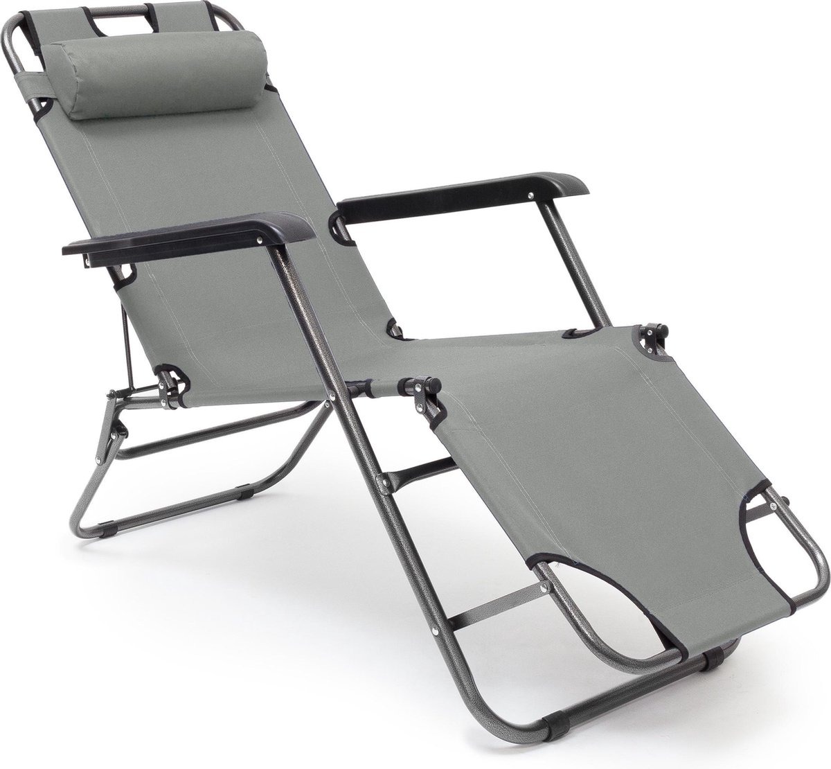 Relaxdays ligstoel verstelbaar - strandstoel inklapbaar - ligbed - zonnestoel opvouwbaar