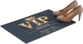 relaxdays deurmat VIP - zwarte voetmat - antislip - kleedje - VIP-Lounge - 60 x 40 cm