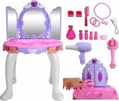 Make-up tafel/ kaptafel voor kinderen - Violet - Paars - met spiegel, licht en geluid