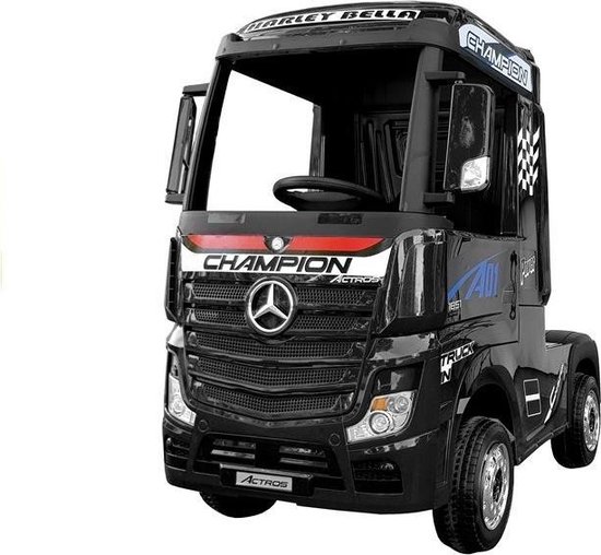 Rendezvous Pekkadillo warm Elektrische Kinder vrachtwagen Mercedes Actross Truck 4x4 Zwart 24V Met...  | bol.com