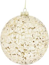 Decostar Kerstbal Jady 12 Cm Glas Wit/goud