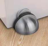 Magnetische deurstopper met plakstikker en schroeven - grijs