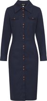 Collectif Hailey 60's Pencil Jurk Navy