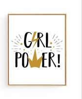 Postercity - Design Canvas Poster Girl Power ! / Kinderkamer / Meisjeskamer Poster / Babykamer - Kinderposter / Babyshower Cadeau / Muurdecoratie / 50 x 40cm