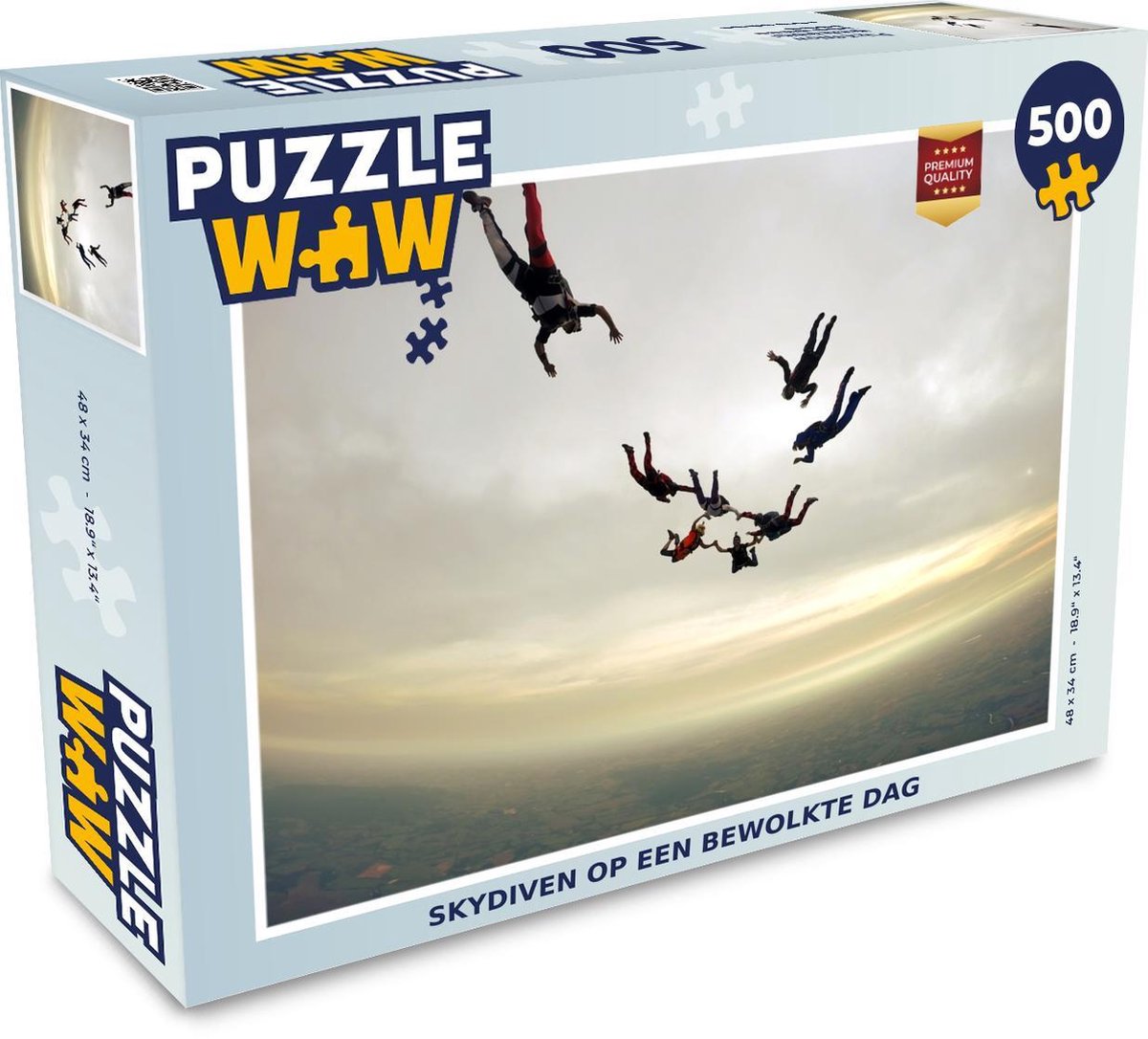 Puzzel 500 stukjes Sky Dive - Skydiven op een bewolkte dag  - PuzzleWow heeft +100000 puzzels - PuzzleWow