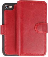 BAOHU Handmade Leer Telefoonhoesje - Wallet Case - Portemonnee Hoesje voor iPhone SE 2020 / iPhone 8 / iPhone 7 - Rood