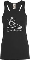 sporttop-  yoga top dames- myfavyogapose - zwart- Virabhadrasana2- maat S