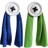 Sport handdoek set - 2 x cool towel - blauw + groen - ice towel- koel handdoek - cold pack - verkoelende handdoek - sterk absorberend - snel drogend - yoga - fitness - hard lopen