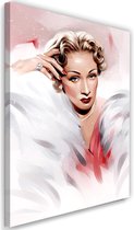 Schilderij , Marlene Dietrich , 2 maten , multikleur , Premium print
