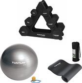 Tunturi - Workout Set - Fitnessmat - Gewichten - Dumbellset - Opbergrek - Yogabal