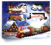 Complete Treinset - Kersttrein met licht en geluid - Kersttrein inclusief licht en geluid - Kersttreintje - Inclusief 1 locomotief en 3 wagons - Treinspoor - Treinbaan - Treinsset