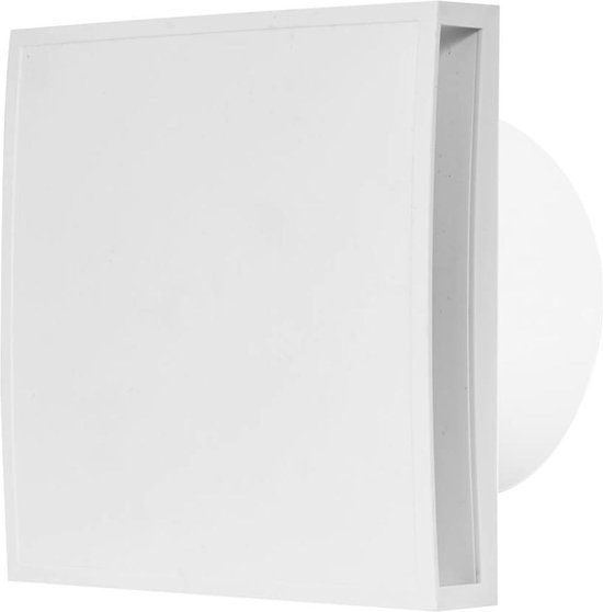Badkamerventilator 100 mm WIT met timer en vochtsensor - design EET100HT