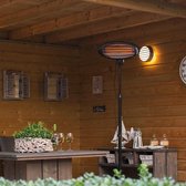 EFLO®  2-in-1 Delux Tuin Heater Lamp - Sfeerlamp - 5m Bereik - 3 Standen - 2000W - 2m Hoog - Quartz Verwarmingselement