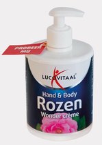 Lucovitaal Hand & Body Creme Rozen Wonder pomp 500 ml