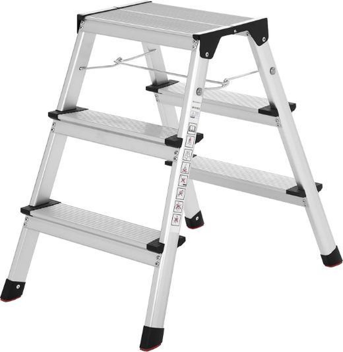 MIRA Home - Ladder - Inklapbaar - Stabiel - Aluminium - 33x8x78