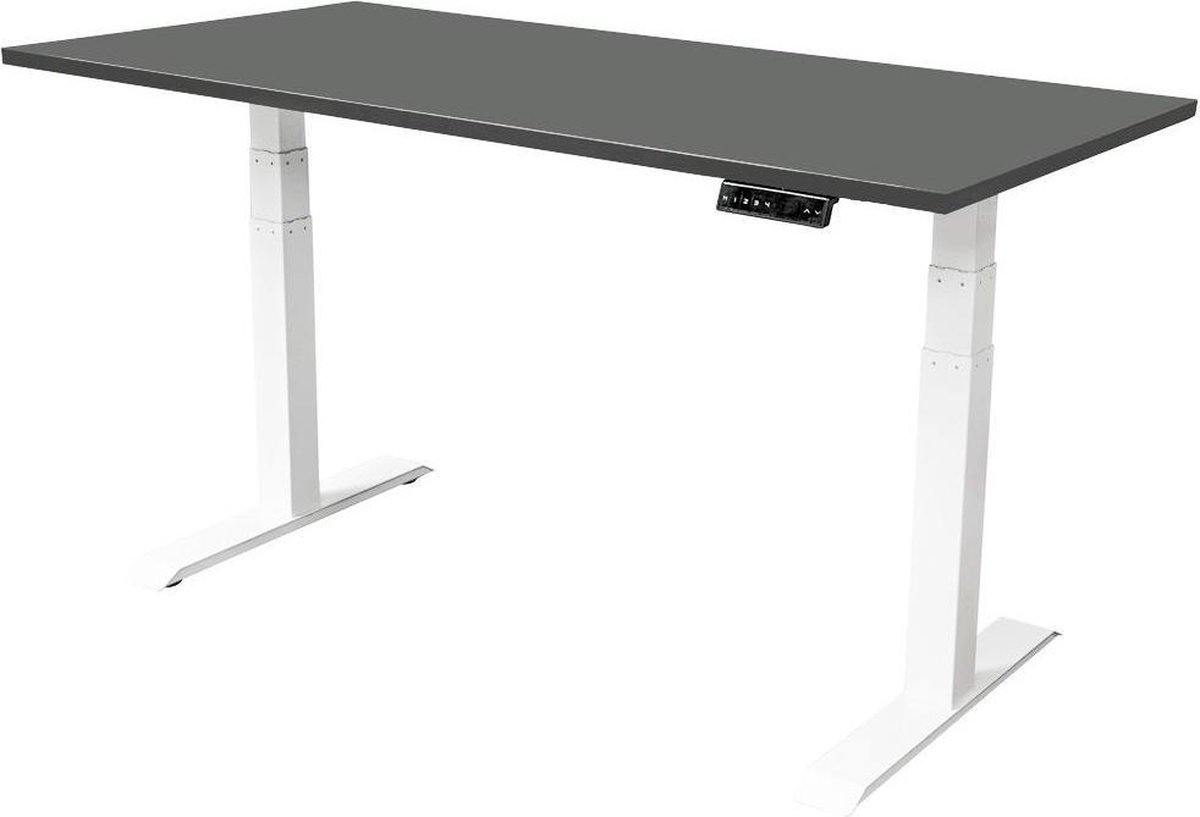 IVOL Elektrisch verstelbaar bureau 160x80 cm Dual motor - Wit met Antraciet
