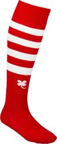 Robey Ring Socks - Voetbalsokken - Red/White Stripe - Maat Junior
