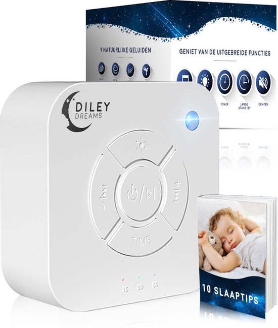 Diley Dreams® Original Slaaptrainer - Witte Ruis - White Noise Machine - Muziekdoosje Baby - Kinderen - Slaaphulp