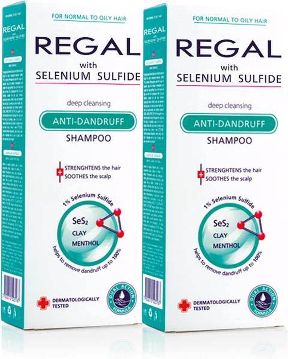 2 x Regal Diep Reinigende Anti-Roos Shampoo Met Selenium Sulfide - Voor Normaal en Vet Haar - 2 x 200ML