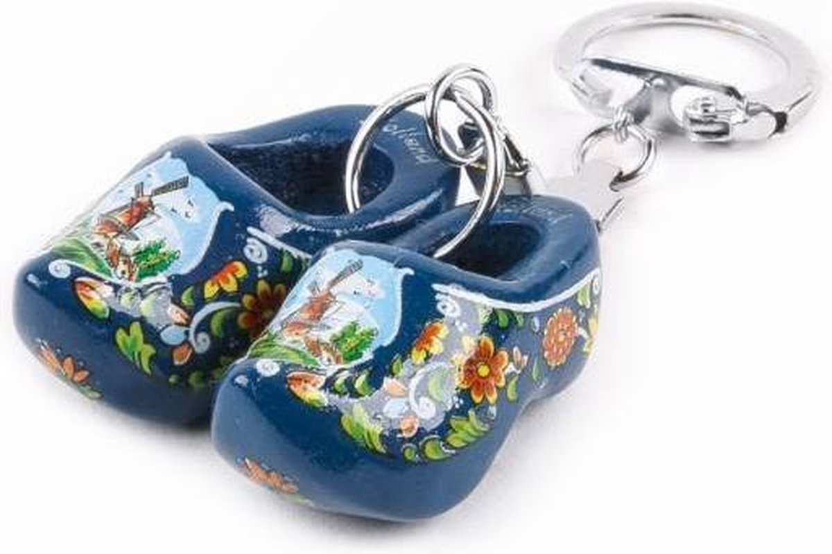 Sleutelhanger Klomp Dubbel Holland Blauw 4 Cm - Souvenir