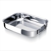 BRABANTIA Braadslede uit RVS - Inox ovenschaal met inklapbare zijgrepen | L35 x B26 x H5,1cm