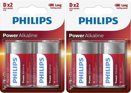 goedkoop Geelachtig ijs Philips LR20 D Powerlife batterijen 4x stuks - grote batterijen - long  lasting | bol.com