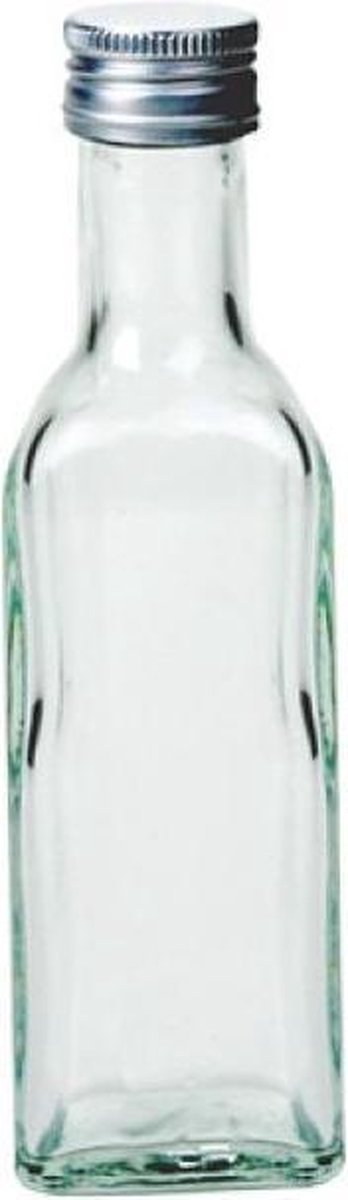 Nipter plastic flessen met kleurrijke schroefsluitingen, Vierkante Flessen, Leegflessen, Drinkfles PET Fles met Schroefdop 500ml x 100 Stuks