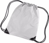 5x stuks zilveren nylon sport/zwembad gymtas/ gymtasje met rijgkoord 45 x 34 cm - Kinder tasjes