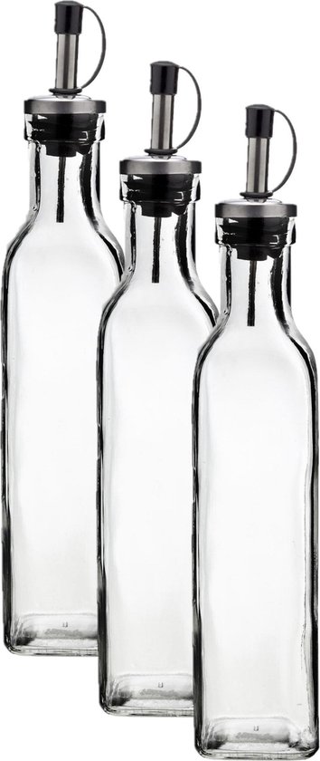 3x Tafeldecoratie olie/azijn flessen 300 ml - Olie en azijnflessen voor in  de... | bol.com