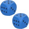 Afbeelding van het spelletje Set van 4x stuks foam dobbelsteen blauw 4 x 4 cm - Speelgoed dobbelstenen