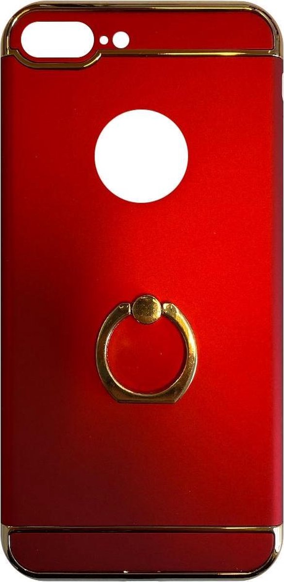 Fit Fashion - Hardcase Hoesje - Met ring - Geschikt voor iPhone 7 Plus - Rood