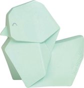Saro - bijtring Origami - badeend - rubber - roze - mintgroen