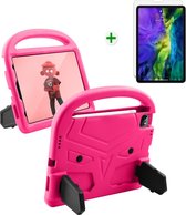 iPad Air 2020 hoes met screenprotector - 10.9 inch - Schokbestendige case met handvat - iPad hoes Kinderen - Roze