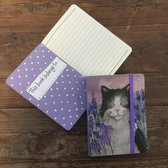 Alex Clark Small Chunky Notebook Katten ~ Softcover Notitieboek Kat in Lavendel