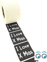 Kerst etiketten - Kerst labels - I Love Christmas - (doos van 500 stuks)