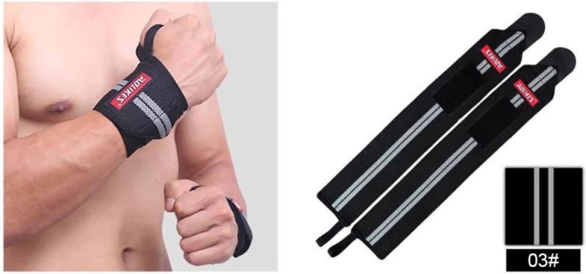 Wrist Wraps - Wrist Bands - Polsband - Brace - Ondersteuning - Geschikt voor Fitness en CrossFit - 2 STUKS - Merkloos
