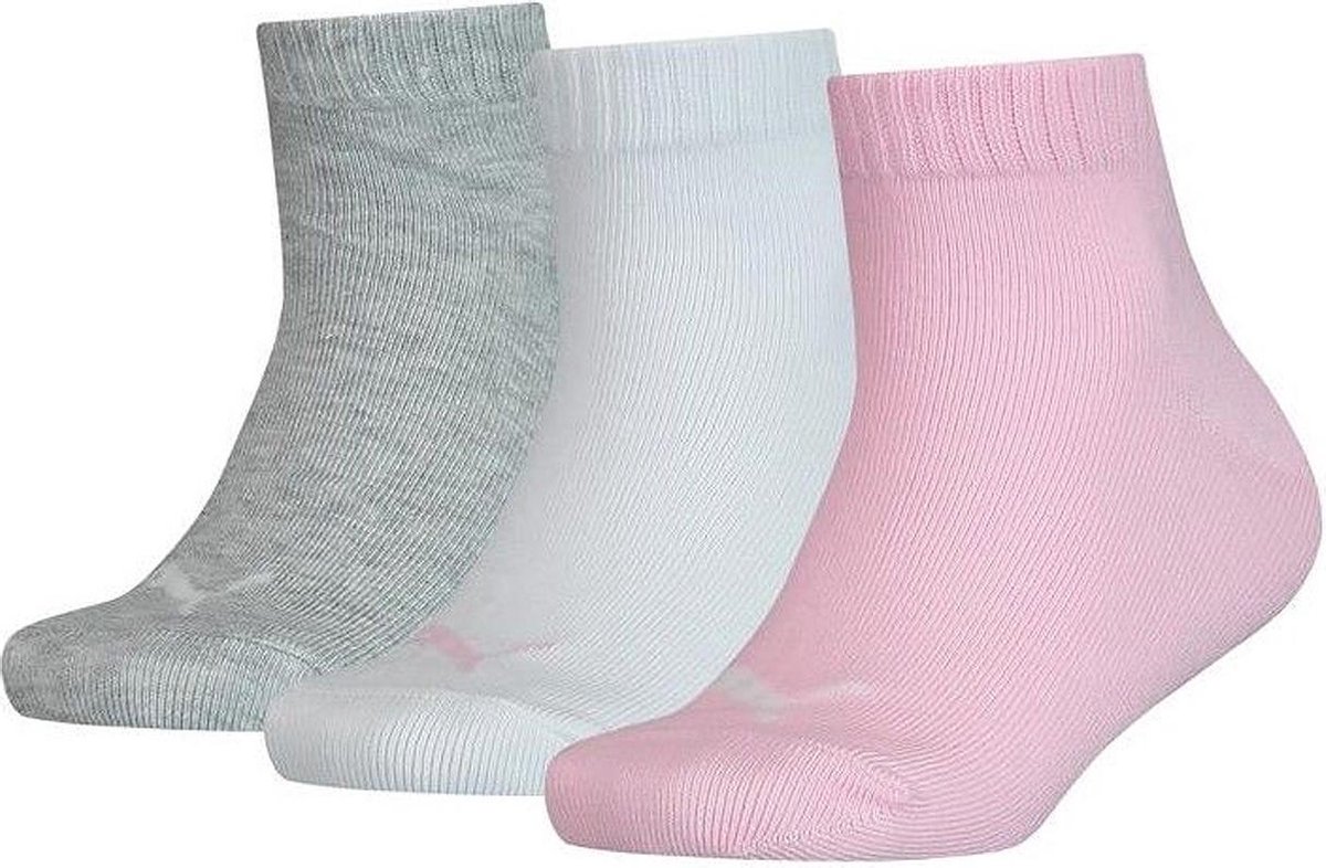 Puma Kids Quarter 3P Kindersokken 23 26 Grijs