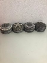 decoratieve kleine glitter potjes - set van 4 stuks