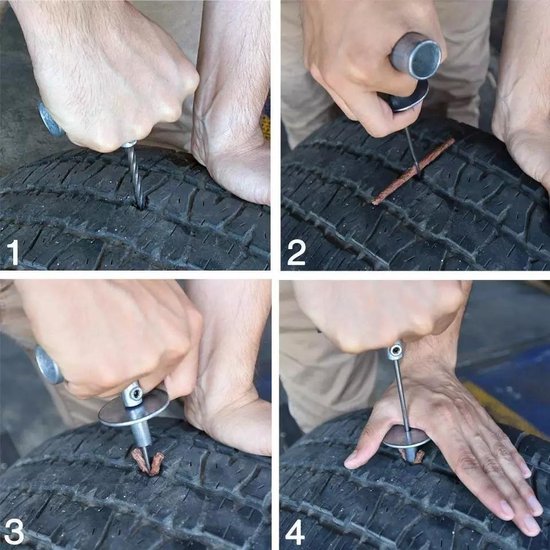 Kit de réparation de pneus de voiture 11pcs avec boîte de rangement