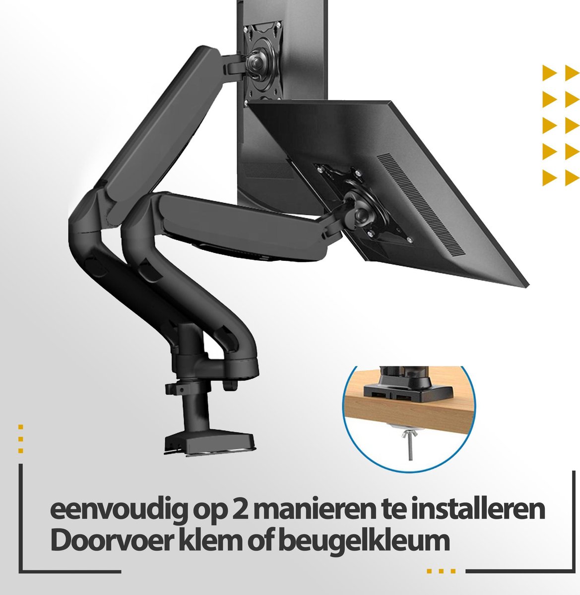 NRLogic – Draaibare monitor arm geschikt voor 2 schermen – Monitor arm