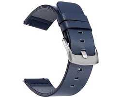 Horlogeband van Leer voor Shinola | 22 mm | Horloge Band - Horlogebandjes | Blauw met Zilveren Gesp