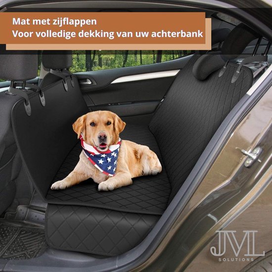 JML Premium Luxe Hondendeken Auto XL - Universeel - Hondendeken Auto Achterbank - Kijkvenster - Kofferbak - Hondenkleed - Zwart -