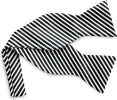 We Love Ties - Vlinderdassen - Vlinderdas Strepen - zwart / wit